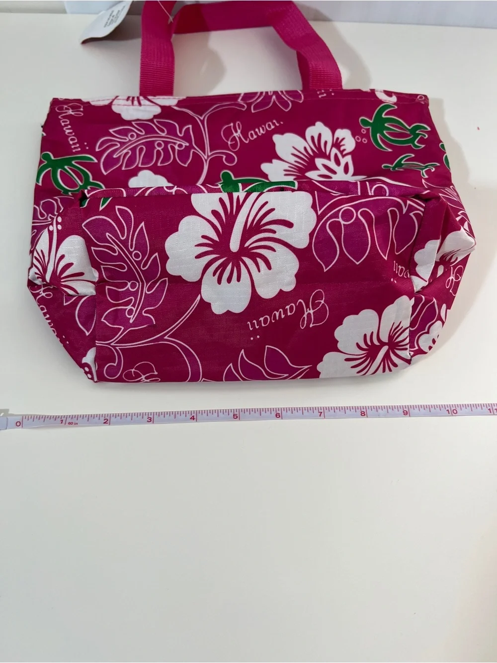 NWT American Travel Hawaii Pink Honu Turtle Floral Tote Bag Zip Pocket